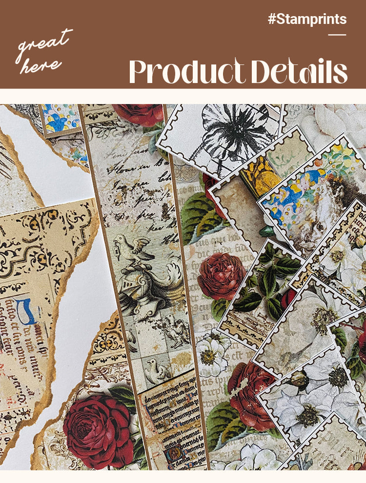 3Characteristics of Vintage Botanical Baroque Junk Journal Material Paper