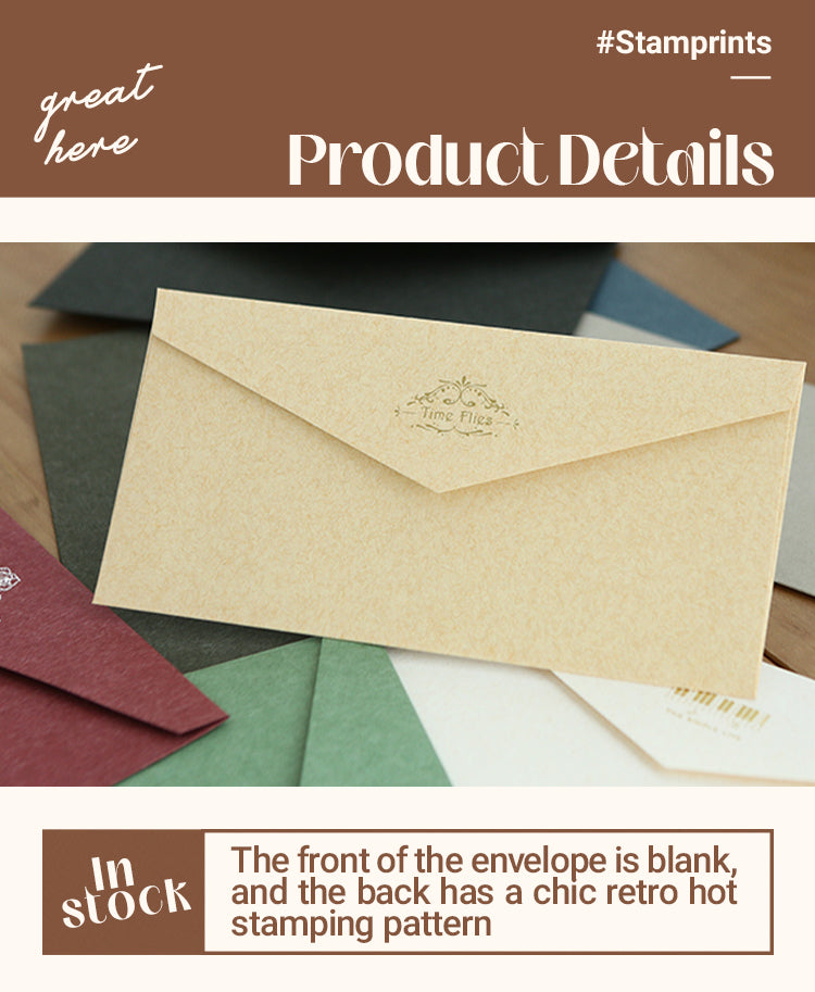 3Characteristics of Vintage Business Foil Stamping Kraft Invitation Envelope1