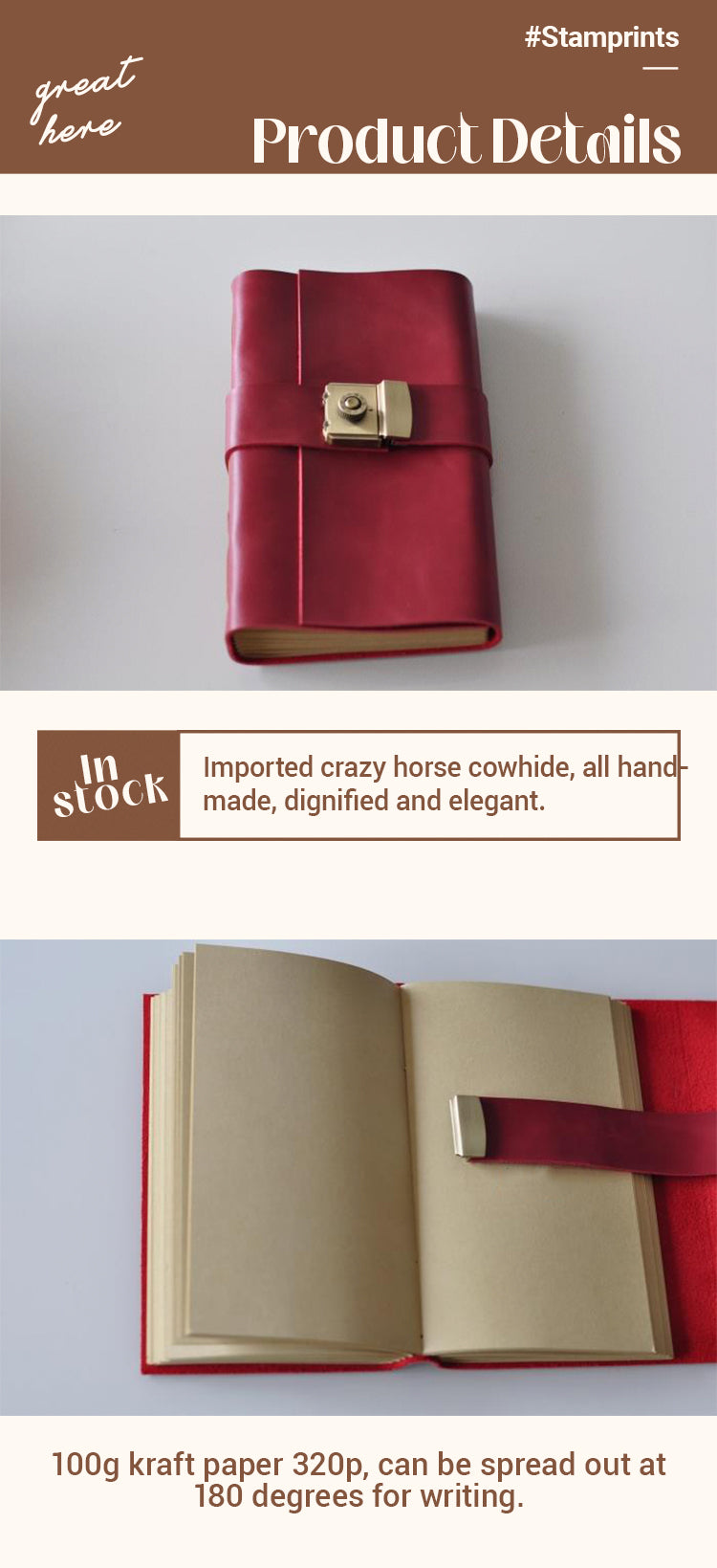 3Characteristics of Vintage Crazy Horse Leather Password Notebook