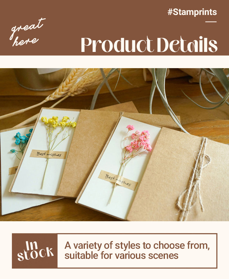 3Characteristics of Vintage Kraft Dried Flower Greeting Card Thank You Card1