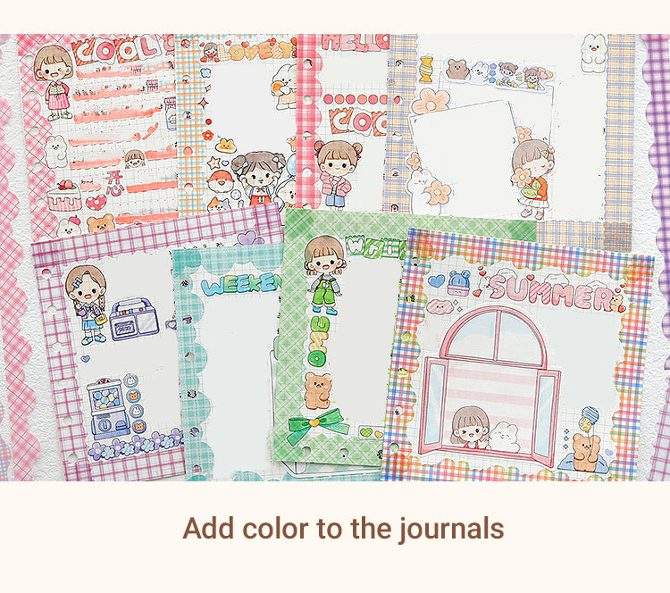 3Creative Colorful Plaid Border Washi Sticker Pack2