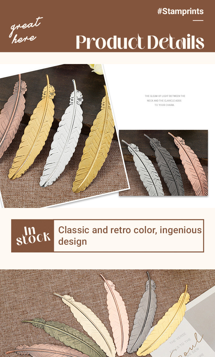 3Creative Metal Feather Bookmark1