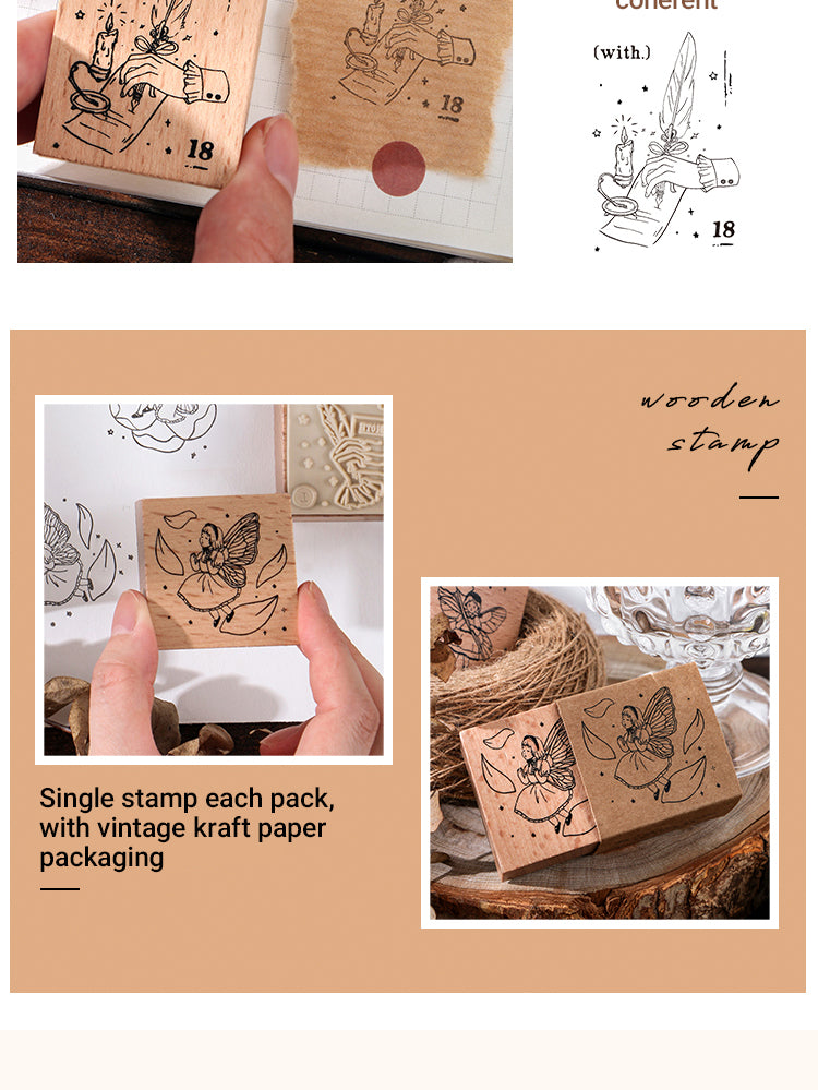 3Cute Fairy Tale Flower Child Elf Wooden Rubber Stamp2