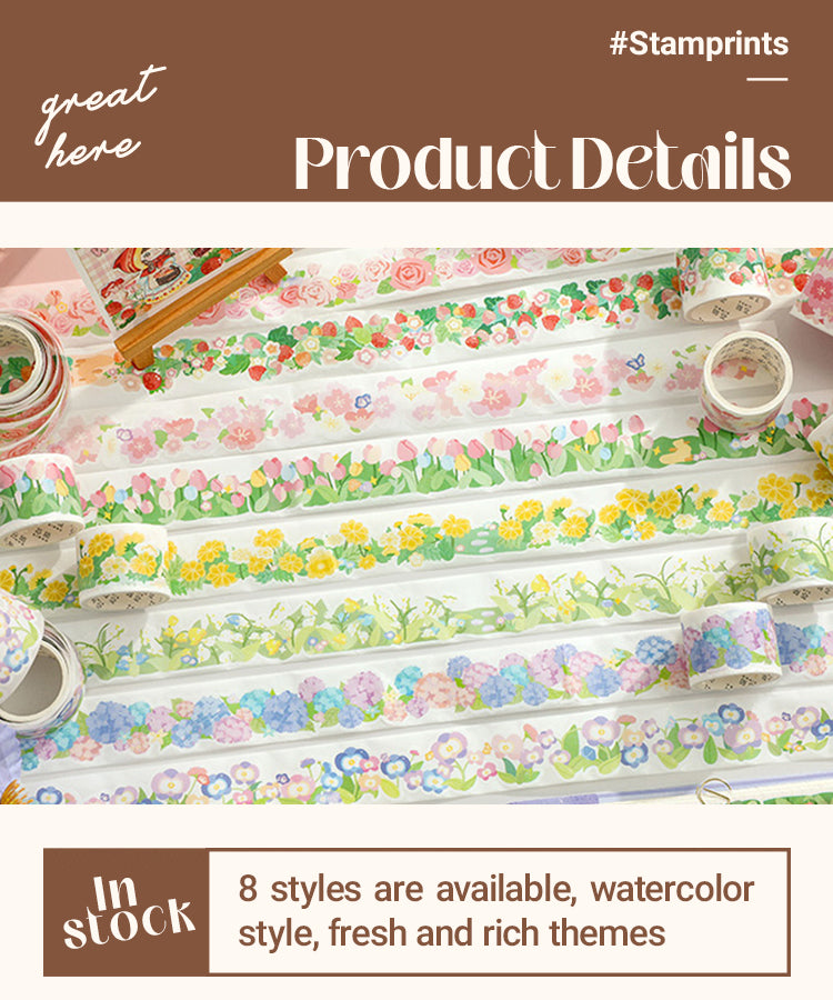 3Cute Floral Decorative Border Washi Tape1