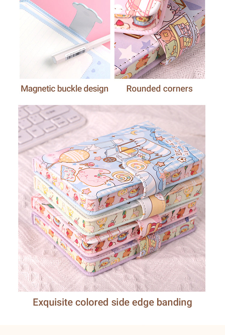3Details of Kawaii Cartoon Girl Soft Cover Diary Notebook Set2
