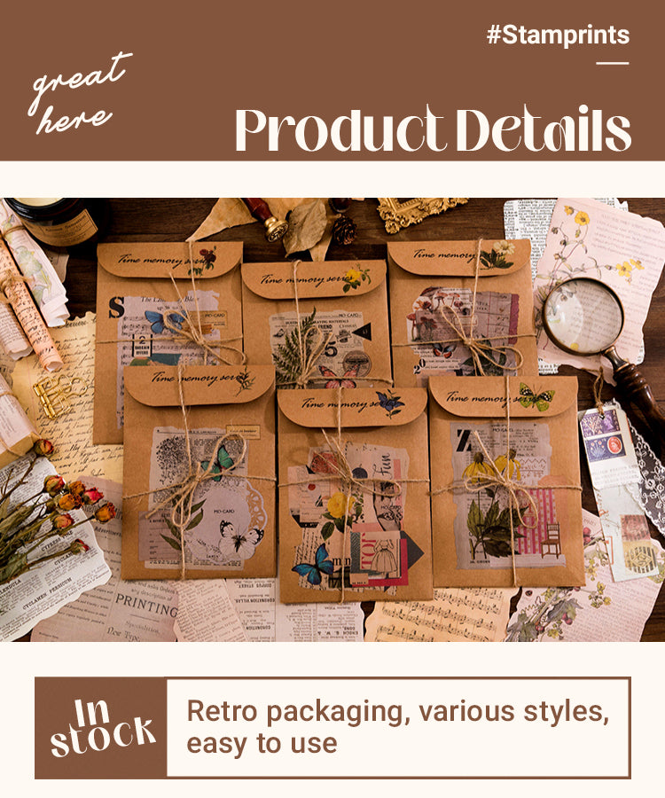 3Dream Dance Time Memory Retro Kraft Bag Scrapbook Paper Pack1