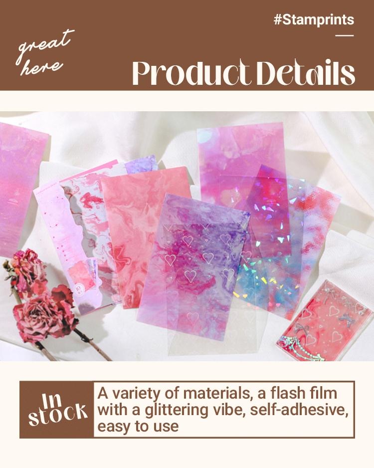 3Fantasy Glitter Background Decoration Washi PET Sticker Pack