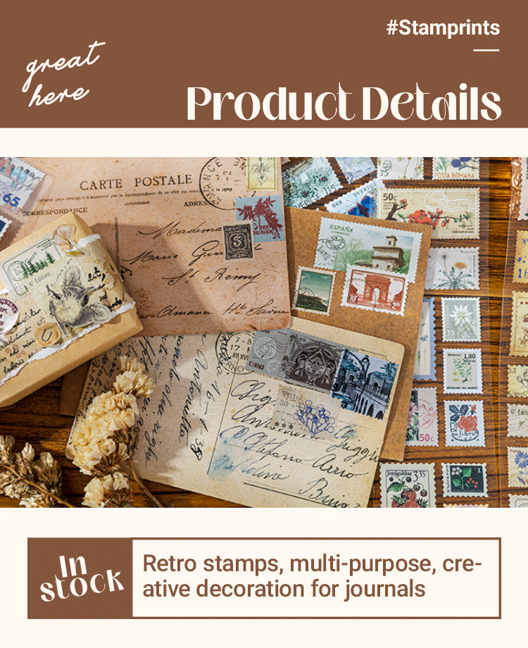 3Nature Post Office Vintage Stamp Sticker Roll1