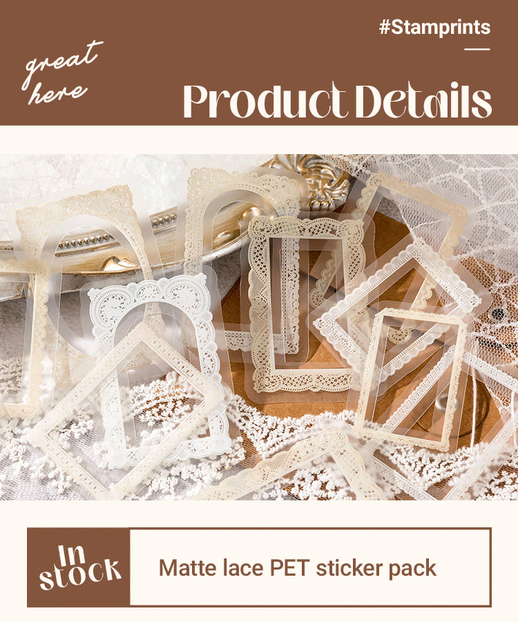 3Retro Artistic Lace Decorative Background Frame Sticker Pack1
