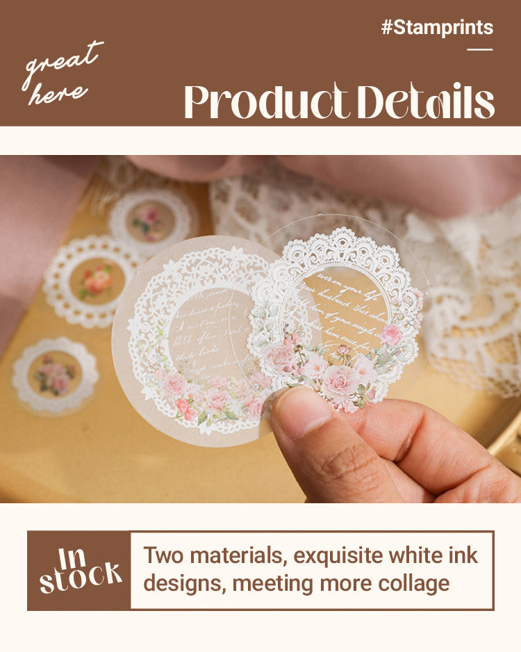 3Romantic Buds Botanical Floral Lace Sticker Pack