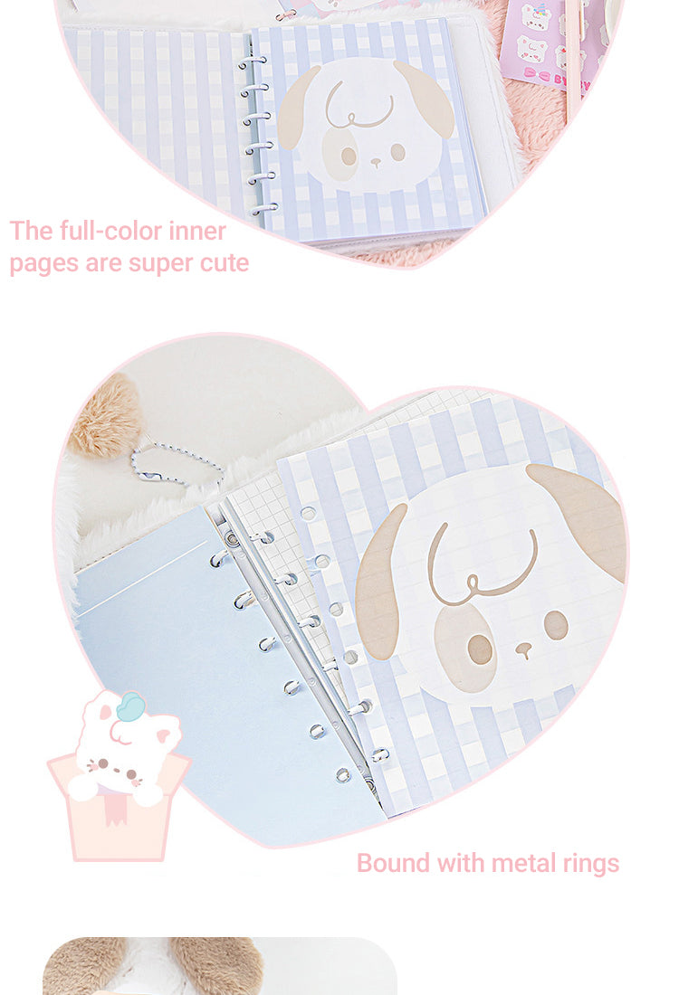 3RosyPosy Kawaii Pluff Animal Loose-Leaf Diary Notebook2