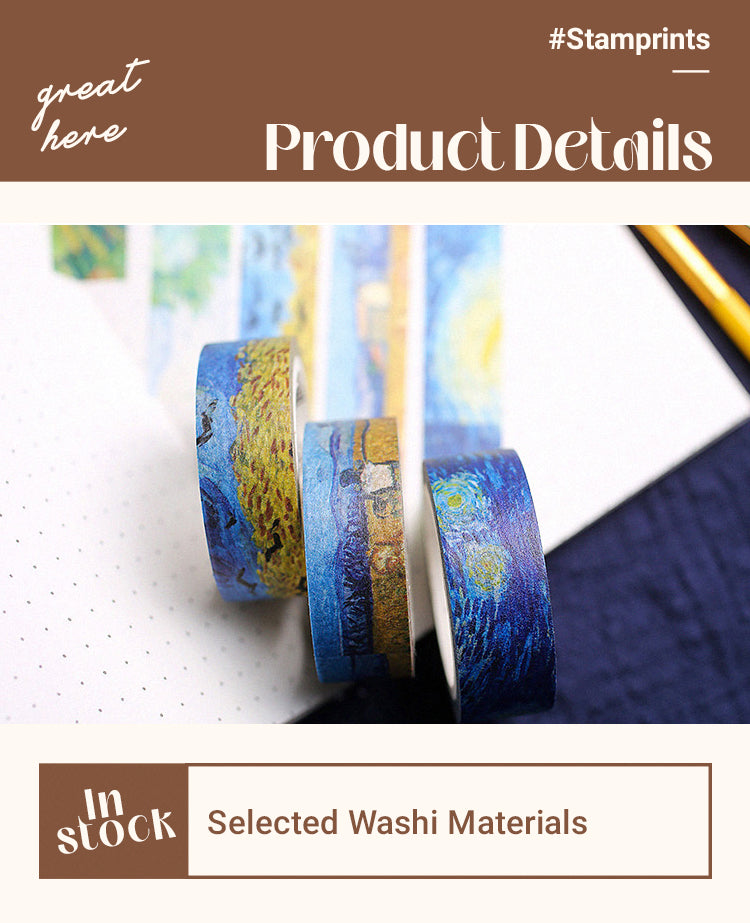 3Van Gogh's Color Classic Painting Washi Tape