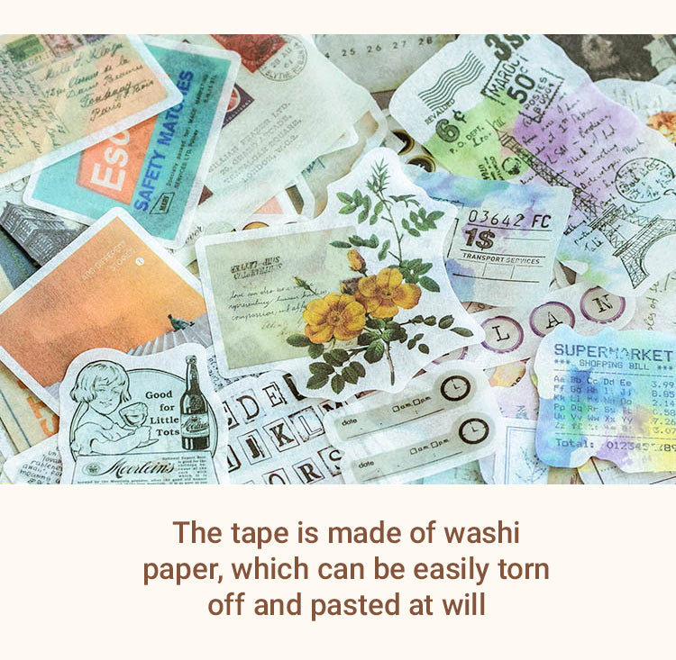 3Vintage English Old Newspaper Bills Washi Sticker Pack2