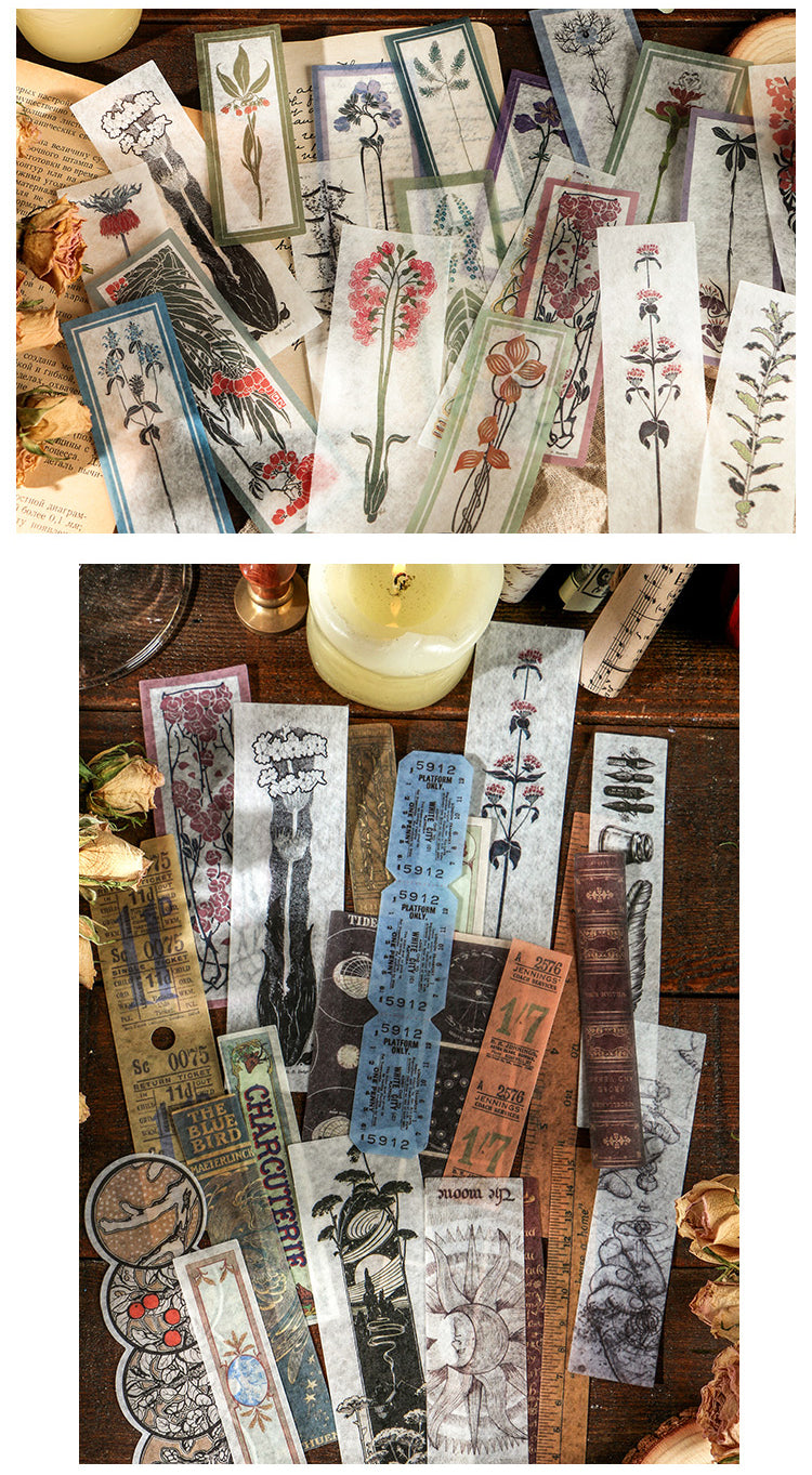 Characteristics of Vintage Long Strip Flower Bill Washi Sticker-2