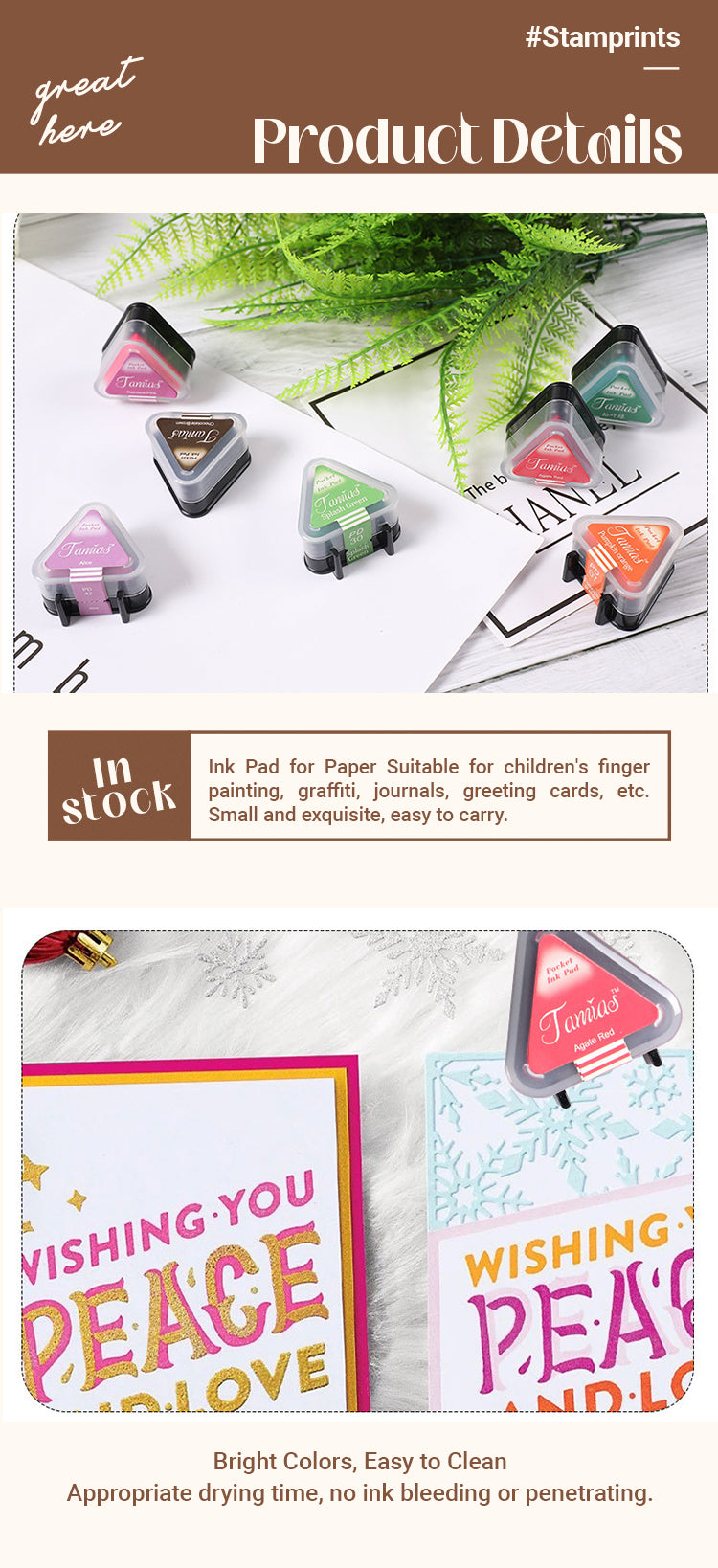 Tamias Triangular Mini Water-Based Ink Pad-Rubber Stamp Accessory