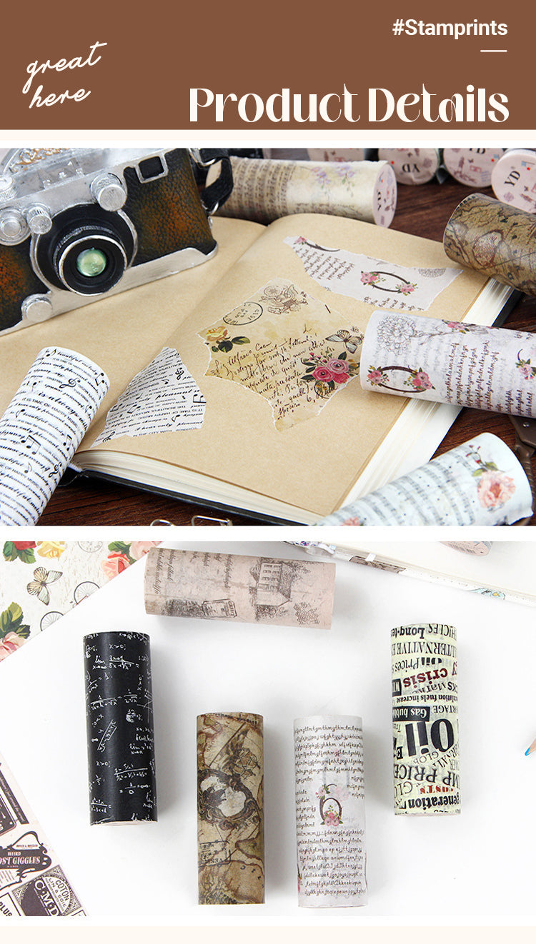 Vintage Postmark & Poster Wide Washi Tape