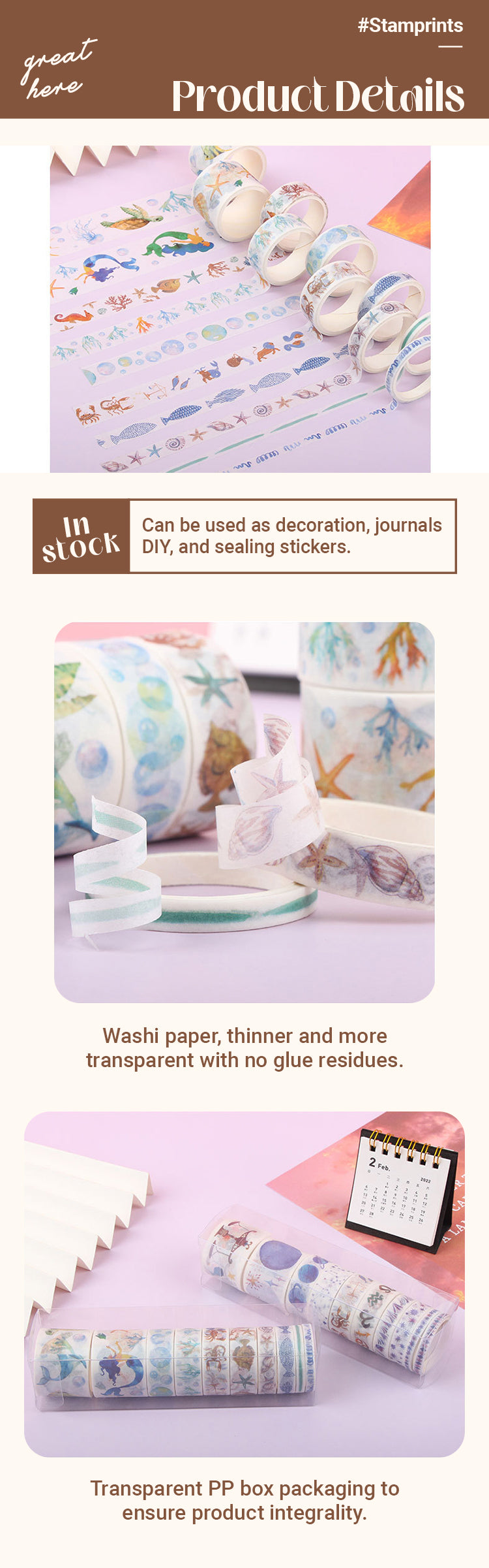 Cute Cartoon Mermaid & Zodiac Washi Tape Set