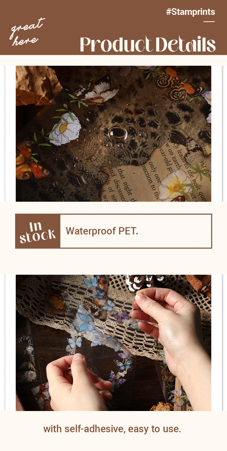 Characteristics of Vintage Clear Floral Plant Frame PET Sticker