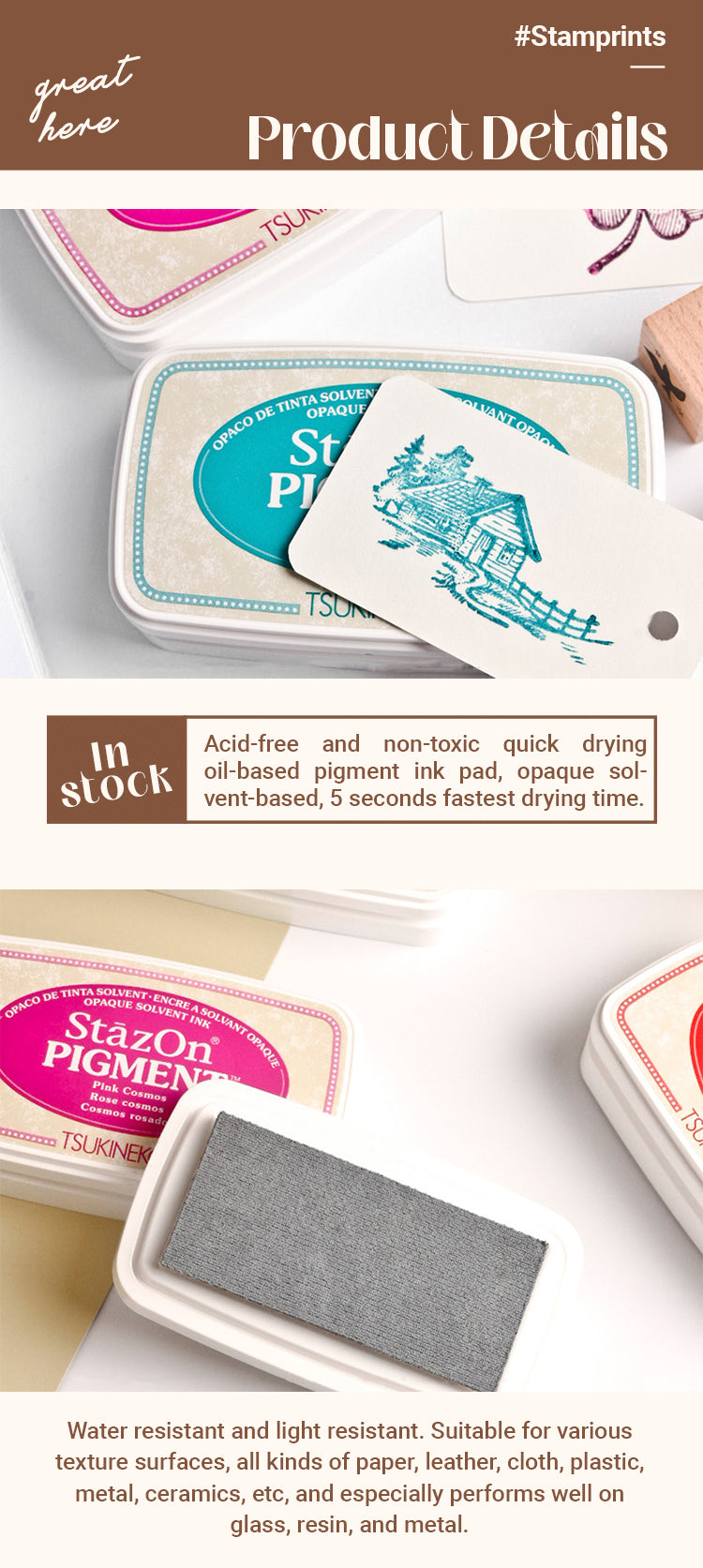 Ink Pad - StazOn Retro Oil-Based Fast Drying Pigment Ink Pad