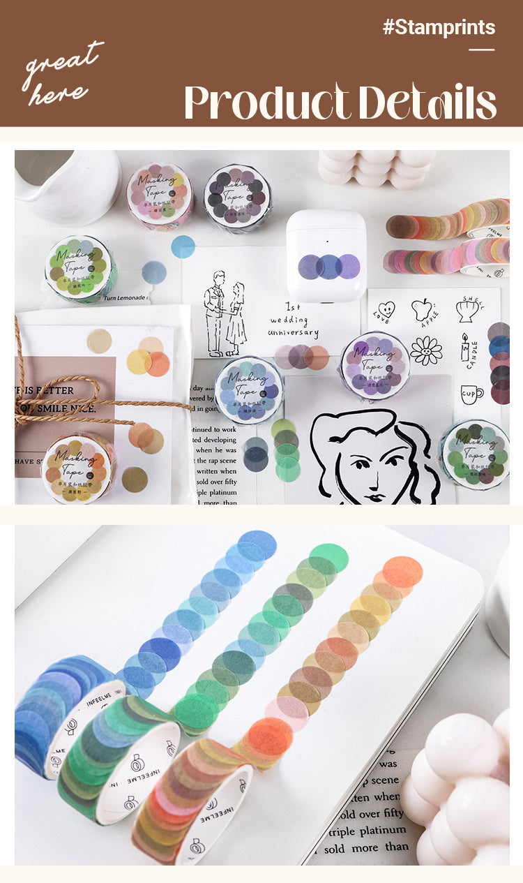 Morandi Color Big Dot Decoration Washi Sticker