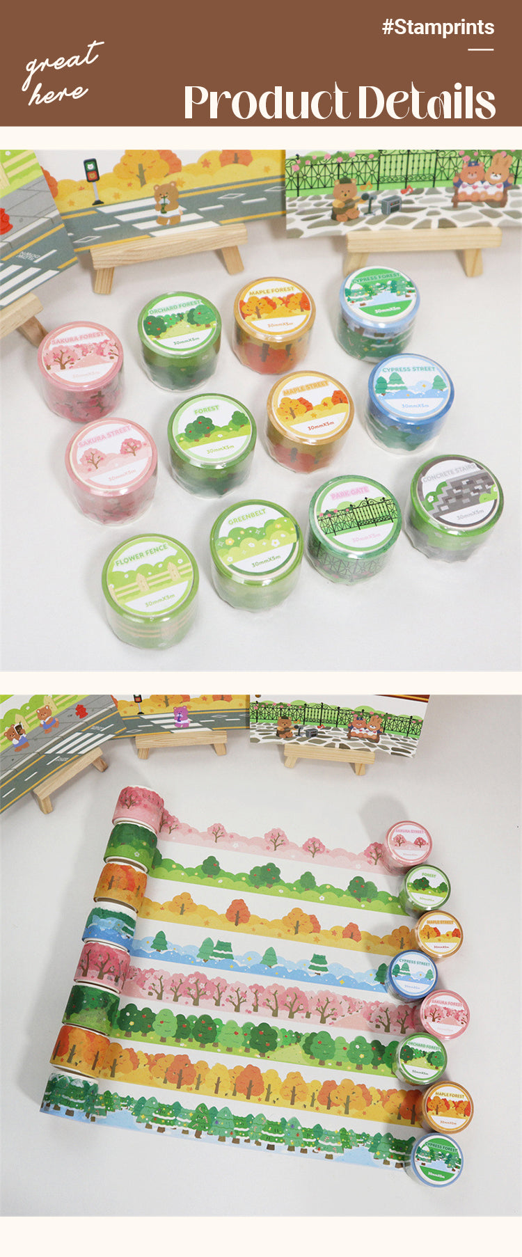 Cute Cartoon Landscape Washi Tape 