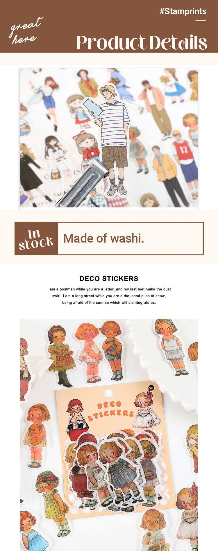 Characteristics of Cute Cartoon Character Washi Sticker Pack