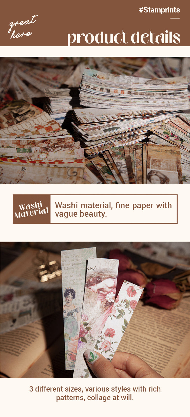 Characteristics of Vintage Drawer Style Box Washi Strip Stickers