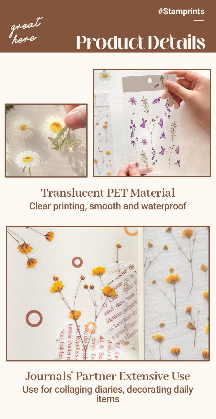 Details of Romantic Translucent Plant PET Sticker