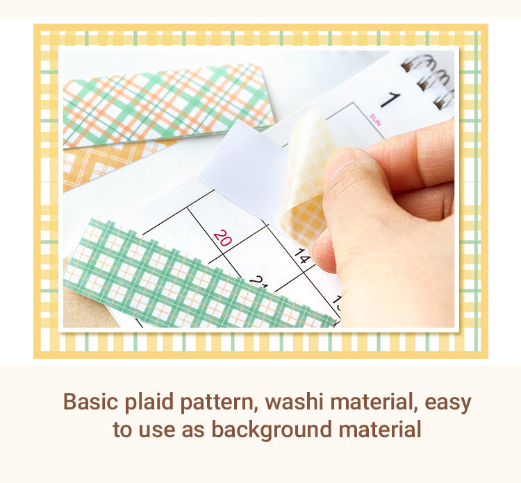 Characteristics of Vintage Colorful Plaid Washi Sticker Book-2