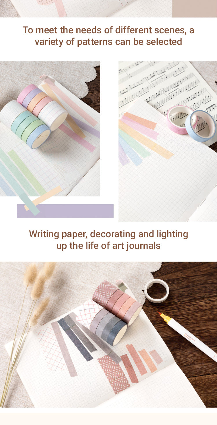 Simple Basic Pure Color Washi Tape Set