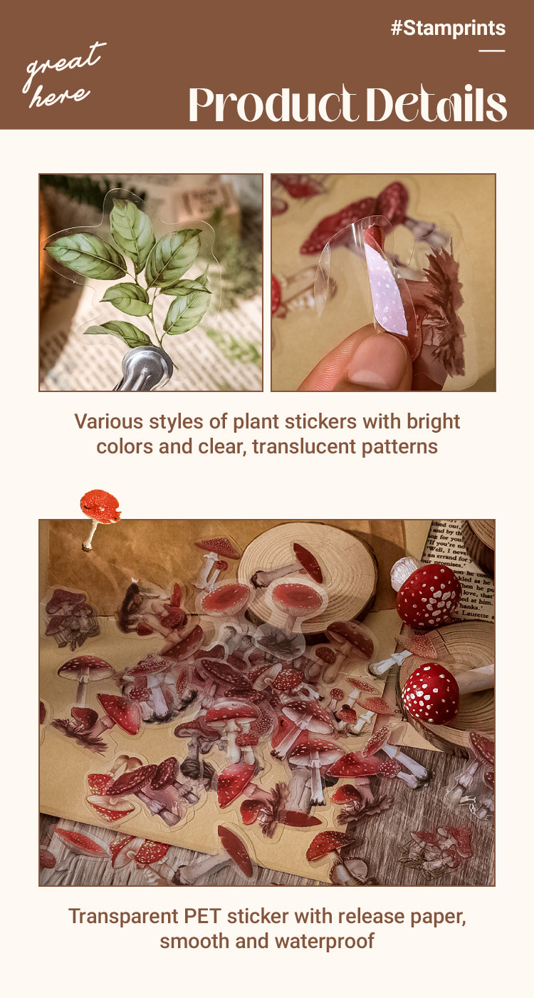 Vintage Natural Plant PET Sticker Pack