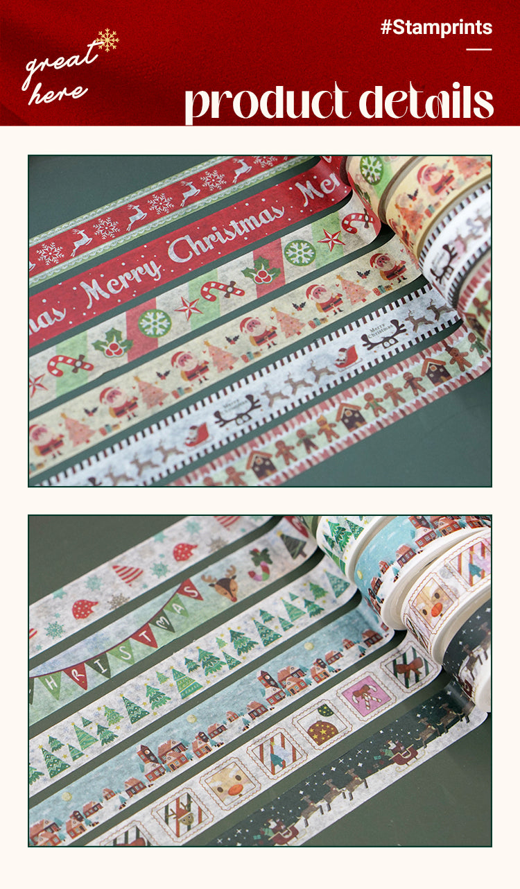 Vintage Cartoon Christmas Washi Tape Set