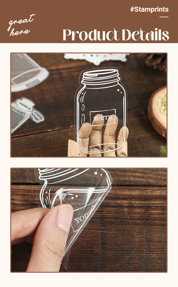 Details of Simple Glassware Transparent PET Sticker