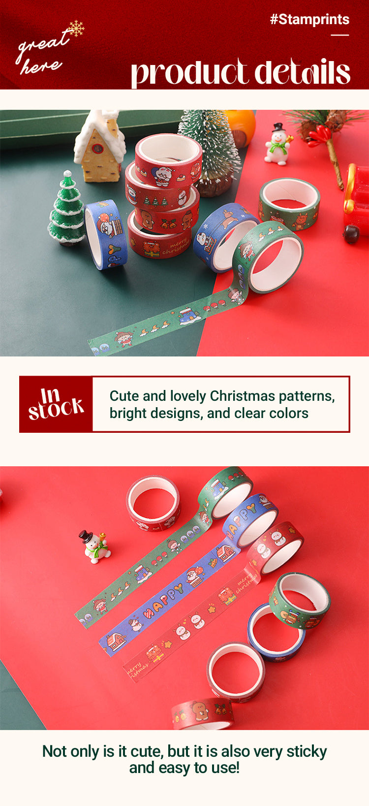 Cute Christmas Cartoon Washi Tape