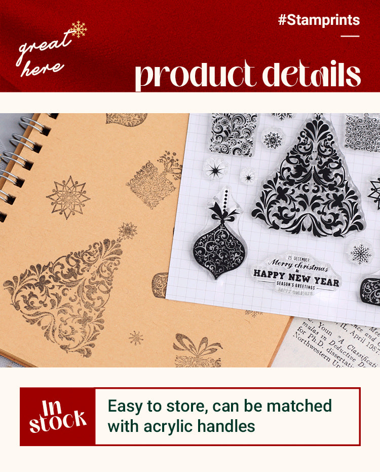 Transparent Christmas Silicone Rubber Stamp