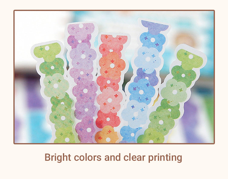 4Candy Color Stars Flowers Bubbles Border Decoration Washi Stickers2