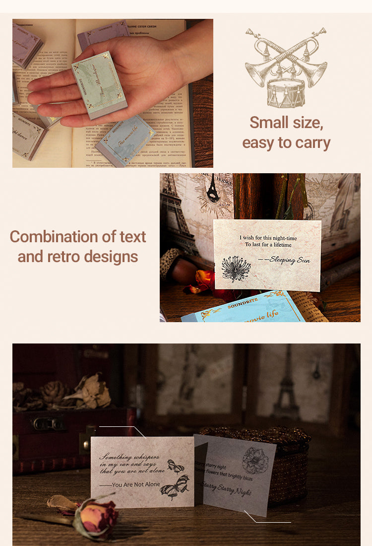 4Chapter of Memories Mini Retro English Memo Pad1