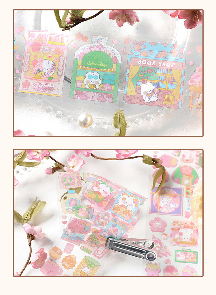 4Clear Cherry Blossom Sakura PET Long Strip Sticker1