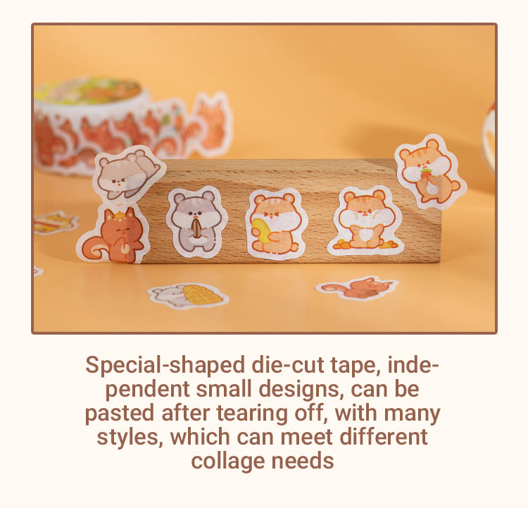 4Cloud Zoo Cute Cartoon Animal Washi Sticker Roll1