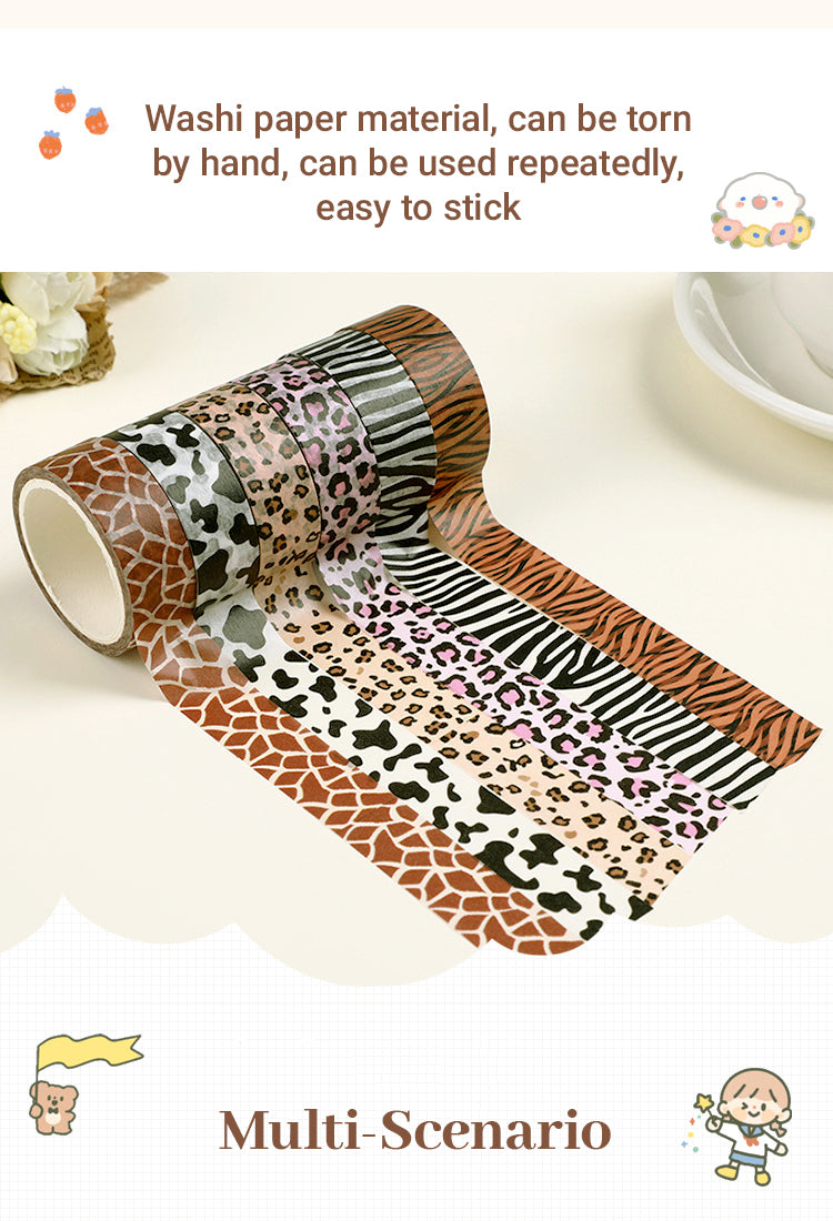 4Cool Animal Print Pattern Washi Tape Set1