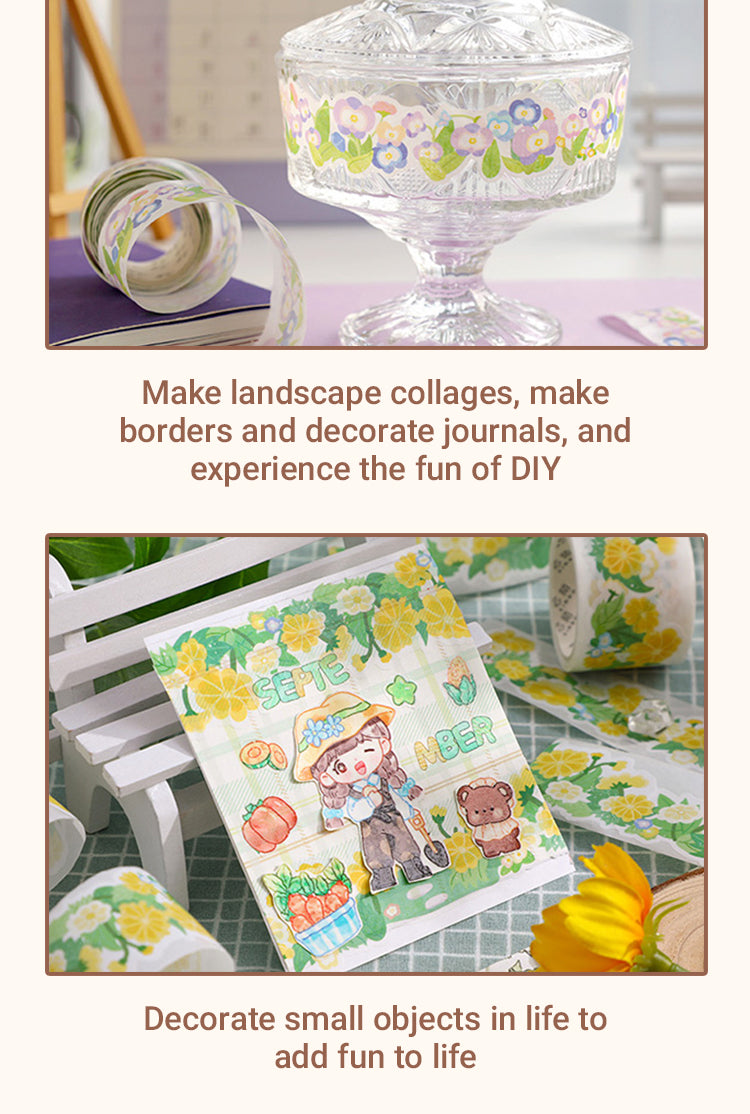 4Cute Floral Decorative Border Washi Tape3