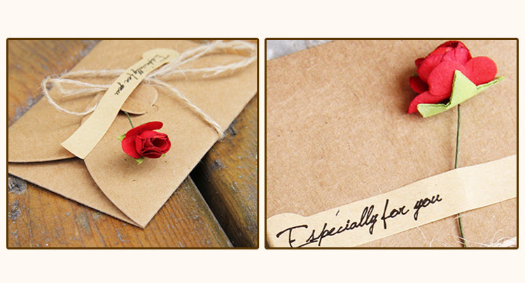 4Details of Creative Kraft Dried Flower Greeting Card