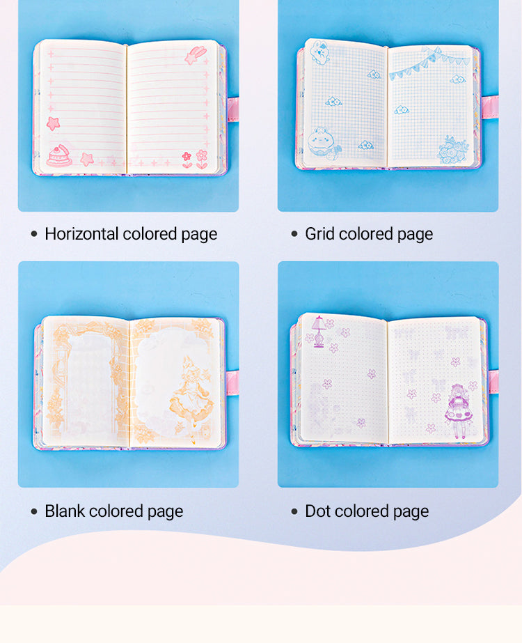 4Details of Cute Cartoon Girl Colored Page Journal Notebook Set2
