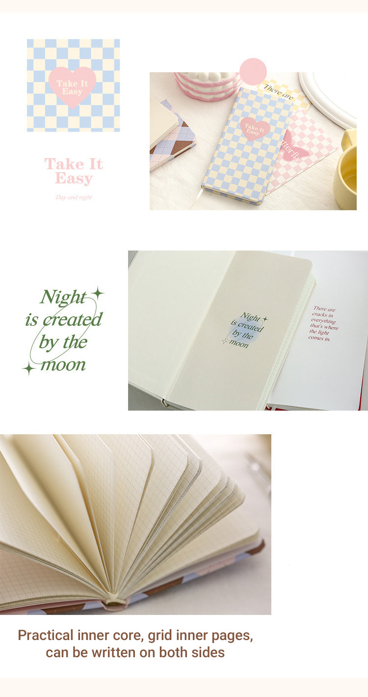 4Details of Cute Plaid Hardcover Diary Notebook