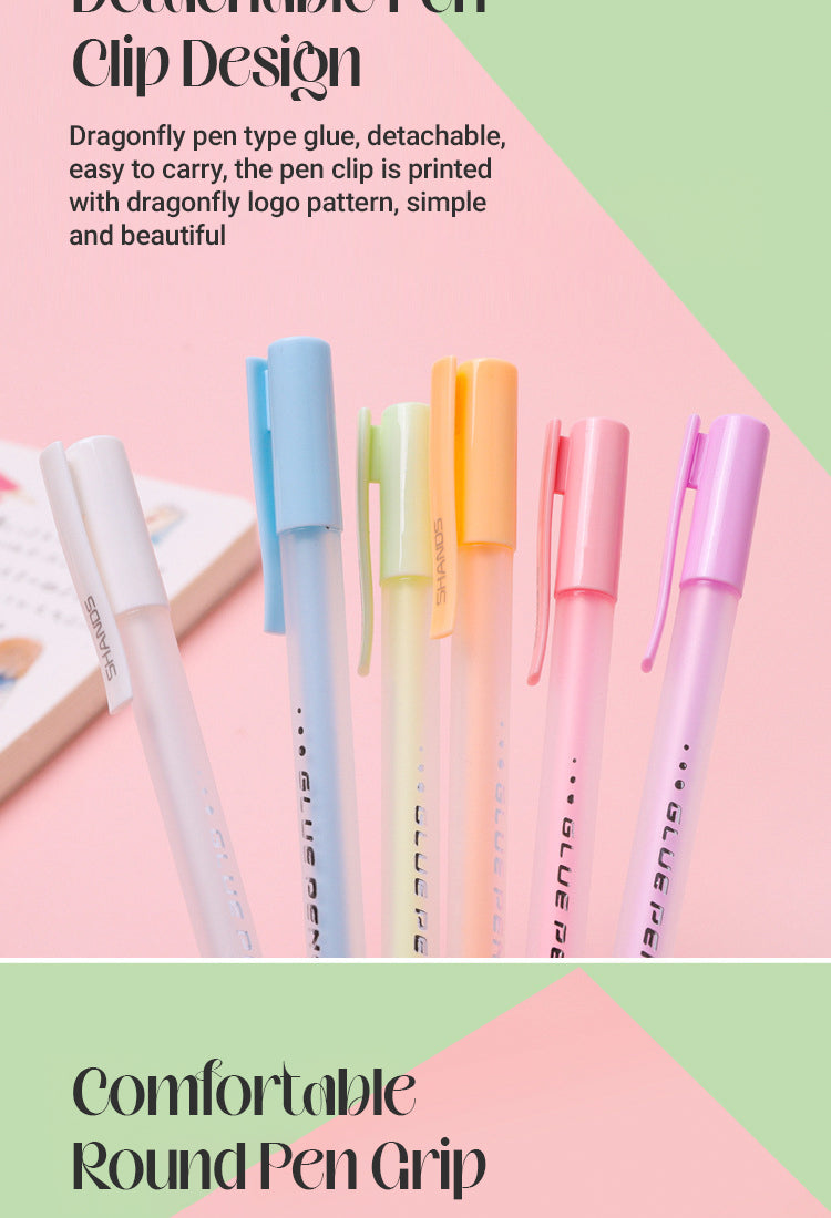4Details of Macaron Color Pen Shaped Double-Sided Adhesive Dots Glue Tape3