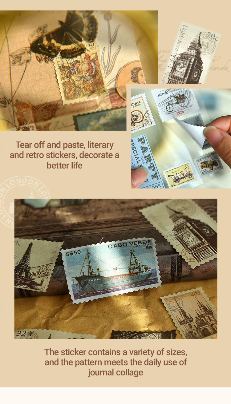 4Details of Old Days Messenger Retro Stamp Journal Sticker