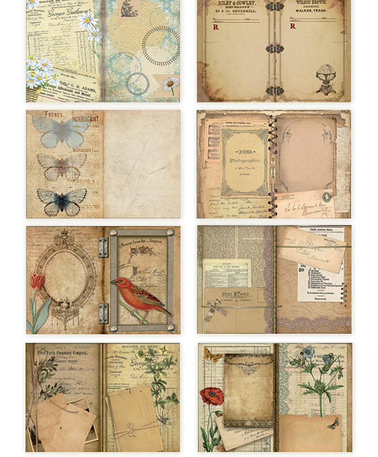 4Details of Old Times Vintage Art Scrapbook Notebook3