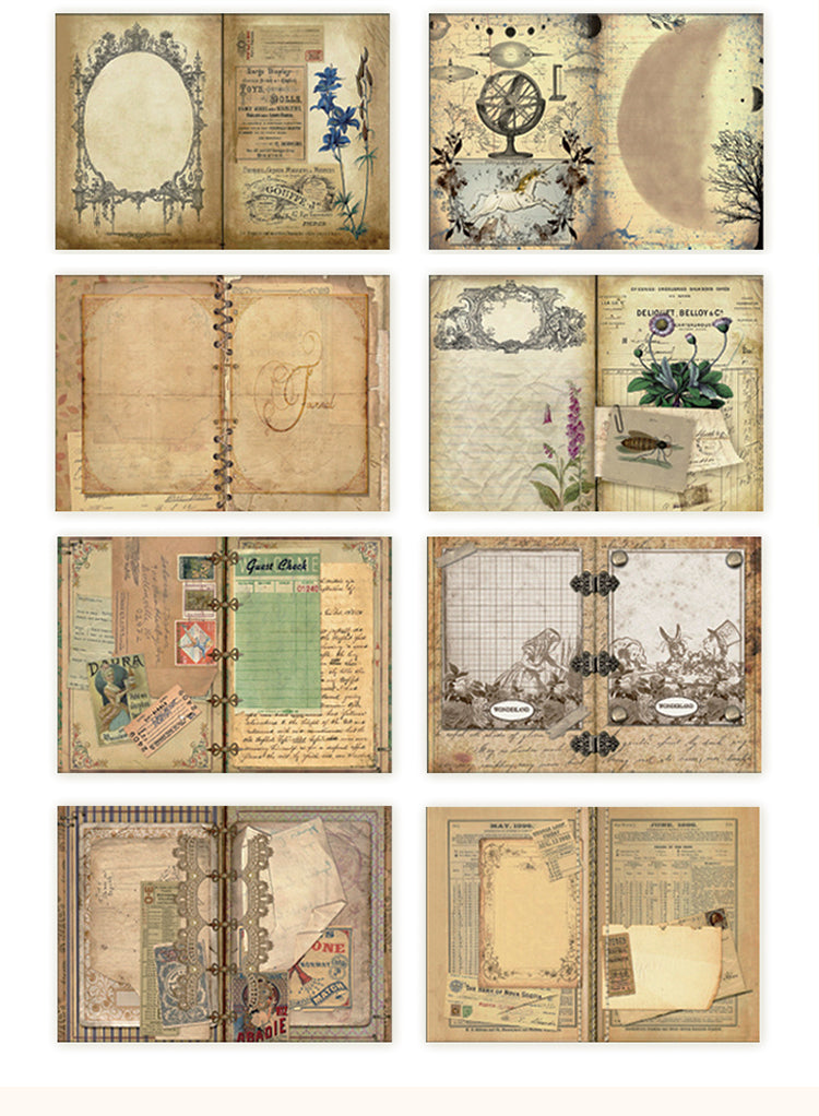 4Details of Old Times Vintage Art Scrapbook Notebook4