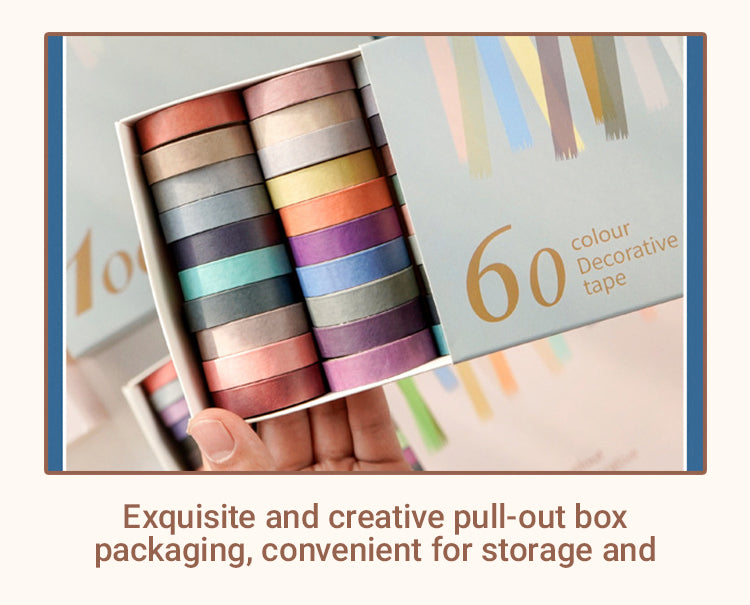 4Details of Rainbow Color Solid Color Washi Tape Set 