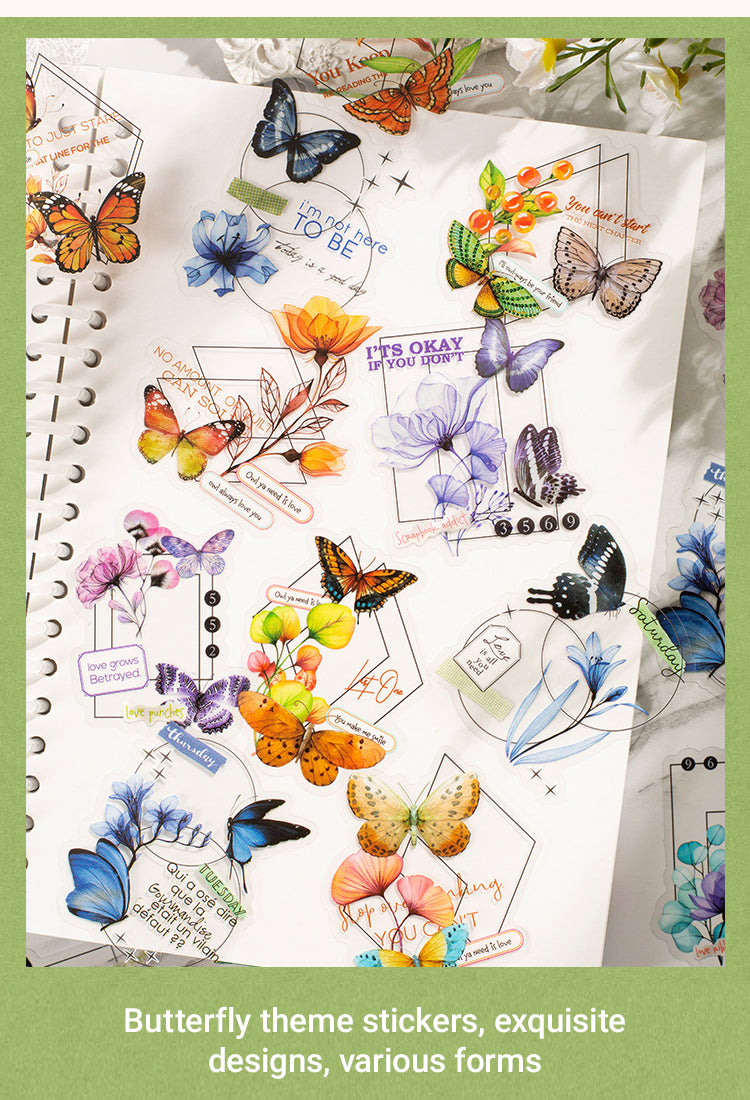 4Details of Romantic Dream of Butterfly PET Sticker Pack1